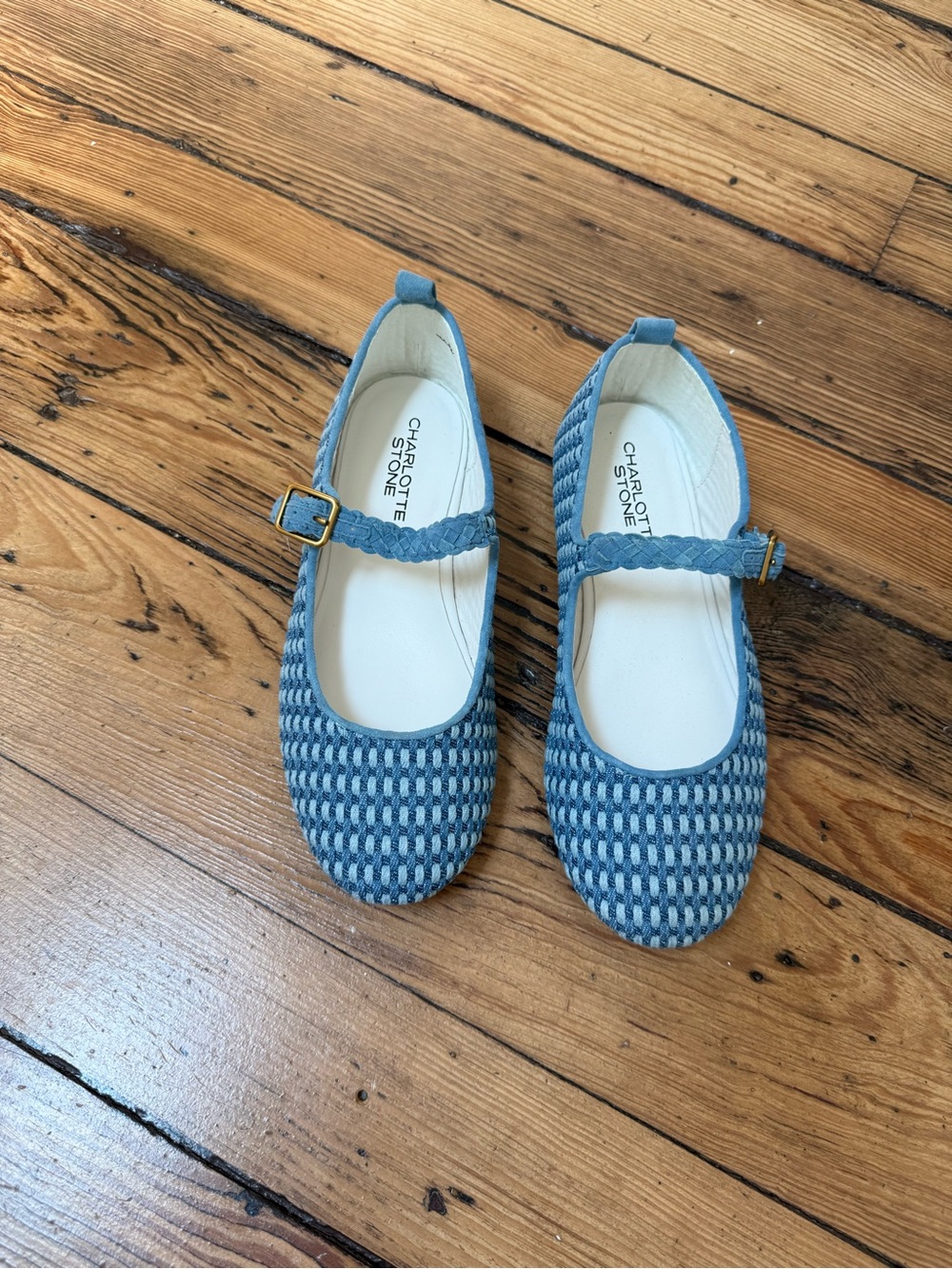 Charlotte Stone Woven Leather Ballet Flats size 9 - Picture 2 of 4